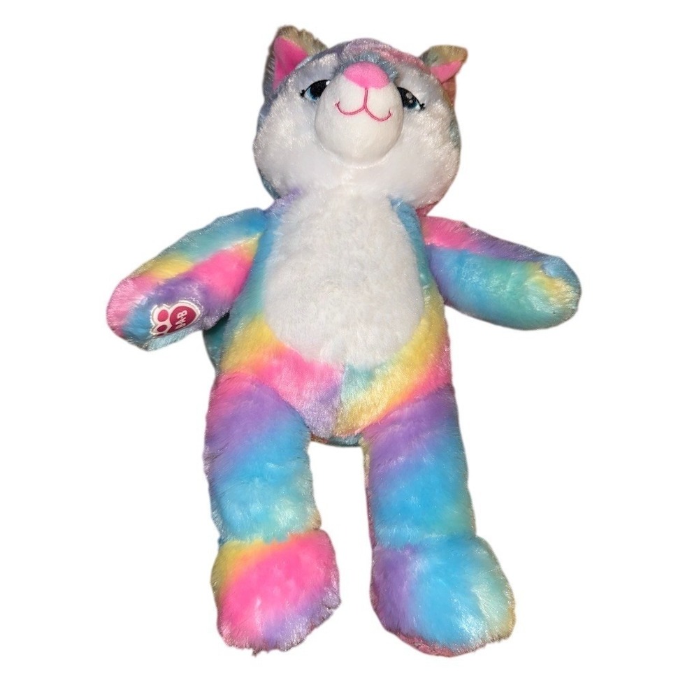 Build-A-Bear Great Wolf Lodge Exclusive Ltd Rainbow Wolf Plush‎ Stuffed 16" BAB